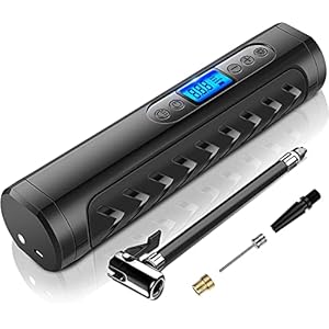 NWOUIIAY Auto-luchtpomp, 12 V, elektrische digitale compressor, 150 psi, 25 l/min, met digitaal scherm, led-USB-kabel voor SUV’s, motorfiets en fiets