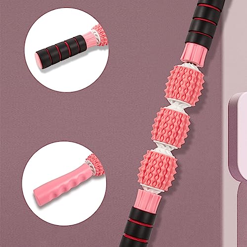 Yoga Massage Stick Muscles Three Wheel Massage Stick Rod Membrane Roller for Neck Leg Back Shoulders