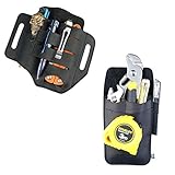 VIPERADE PJ13 Multitool Sheath Knife Flashlight Sheath + PJ14 Leather Tool Pouch Tape Measure Holder