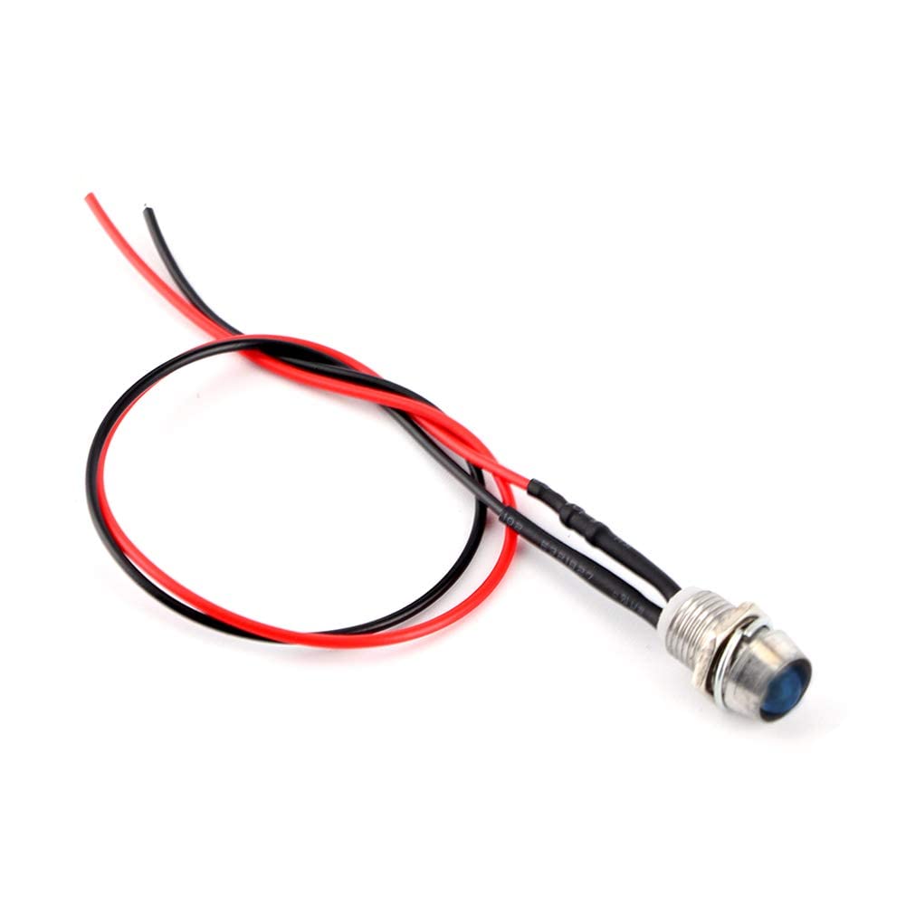 LED Light Bulbs, 4PCS 12V DC 8mm LED Indicator Light Directional Ultra Bright Bulbs Lamp Warning Pilot Dash for Universal Cars, Van, Trucks, Boats (Blue).-for 12v led light