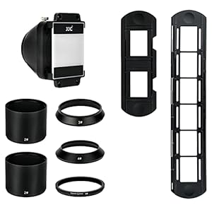 JJC Slide & Film Remake,With 1 x 35mm Slide Mount Holder, 1 Strip Film Holder and DSLR Barrael Lens Adapter for Negative…
