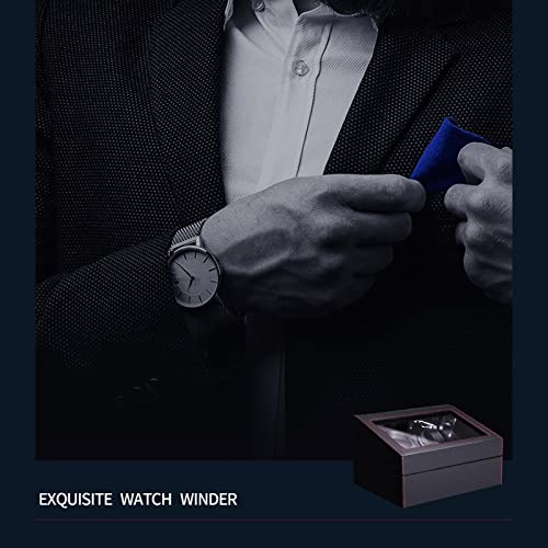 Lalahoo Watch Winder For Automatic Watches, 4 Automatic Watches With 6 Watches Storages, Carbon Fiber Styling Automatic Watch Winder #TOP6