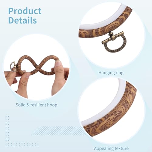 Image of Round Embroidery Hoops Frame 15 PCS - 4 Inches Embroidery Frames, Circle Rubber Hoops Rings, Embroidery Cross Stitch Frame Kits for Craft Sewing DIY Hanging Gifts
