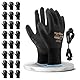 FUZZIO 24 Paar Arbeitshandschuhe Herren Gr 8, Mechaniker Handschuhe, Gartenhandschuhe Herren, Arbeitshandschuhe Damen, Montagehandschuhe Herren, Polyurethan Beschichtung mit Handschuhclip