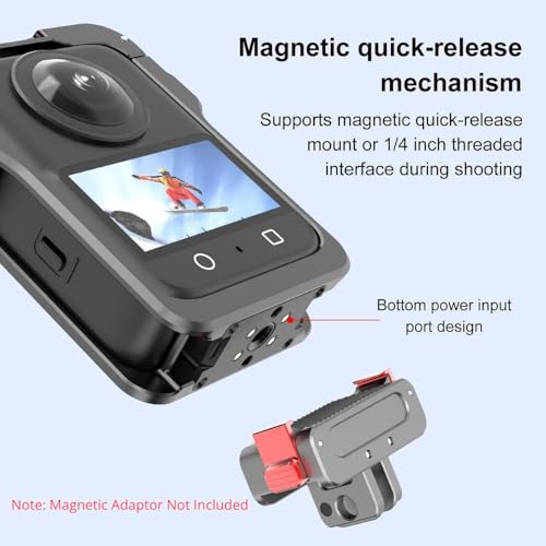 Image of Yantralay Metal Frame Camera Cage with Silicone Lens Protector Compatible with DJI Osm o Action 360 - Aluminium Protective Cage with 1 /4 inch Threaded Hole & Cold Shoe Mount, Action 360 Camera Accessories