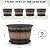 Quarut Large Plastic 4 Pack14 inch Plant Pots,Whiskey Barrel Planters with Drainage Holes & Saucer.Flower Pots Imitation Wine Barrel Design for Indoor & Outdoor Garden Balcony Plants.5 Gallons(Brown)