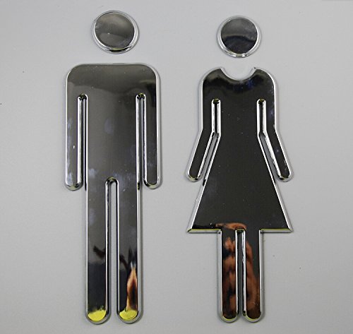 Chengyida Door Sign "Men's Room""Lady's Room", Bathroom Toilet Restroom Door Sign,Adhesive Backed #TOP14