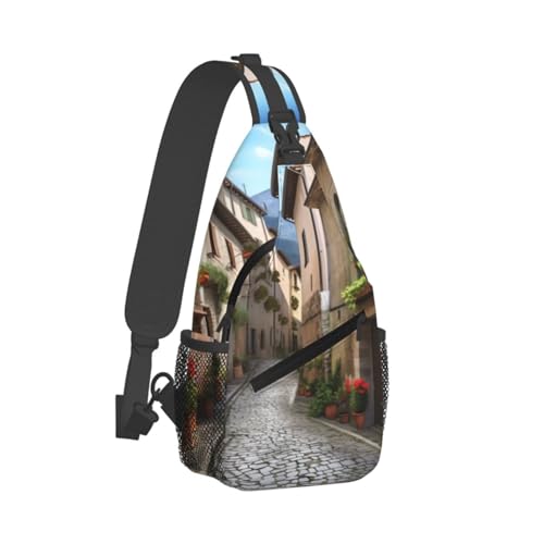 Bolso cruzado diagonal para pecho estilo sport negro miniatura 2