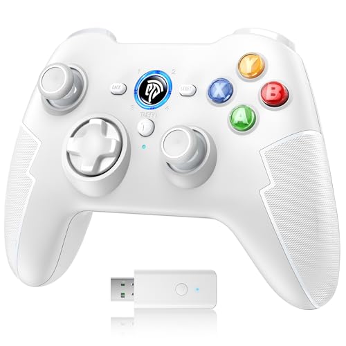 Easysmx Mando Pc Ps3 Inalambrico Con Hall Trigger - Turbo - Vibración - Batería Incorporada - Para Pc Ps3 Switch Android Tv Box Móvil Tableta Portátil - Blanco