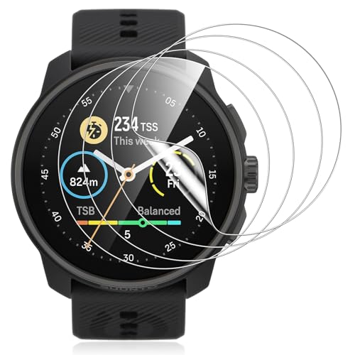 Pnakqil 4 Stück Schutzfolie für Suunto Race S Displayschutz | Flexible TPU Folie [Blasenfrei] - HD Klar Anti-Kratzen Displayschutzfolie, Vollständige Abdeckung Displayfolie für Suunto Race S