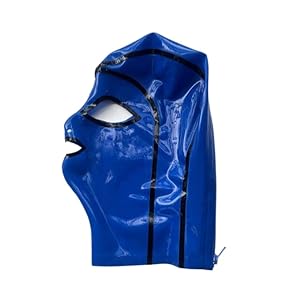 Sexy Roze Latex Fetish Hood Masker Open Ogen Mond Zwart Trim met Back Zip!
