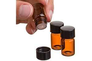Chemical Glass Vials Bottles Dram 5/8 - Amber - 12 Dram -...