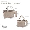 Parker Baby Diaper Caddy - Nursery Storage Bin and Car Organizer for Diapers and Baby Wipes - Oatmeal, Regular #4