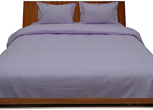 LaxLinen 400TC Super Soft Quality Egyptian Cotton 4PC Sheet Set 30" Inch Extra Deep Pocket California King/Western King/King-Cal King, Silver Grey Stripe 400-Thread Count