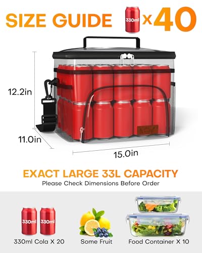 Image of HOTOR Insulated Lunch Box Men Women Leak-Proof Cooler Lunch Bag 33L