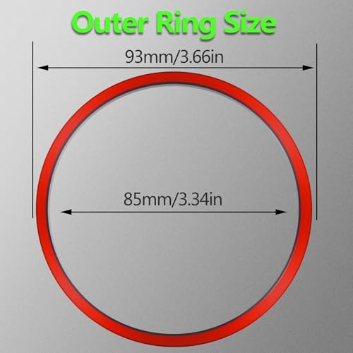 Image of Aluminum Alloy Vent Outer Rings Kit for Toyota Tacoma 2016-2023 (4pcs Red) - Air Conditioner Vent Trim Rings, Metal Interior Upgrade Accessories