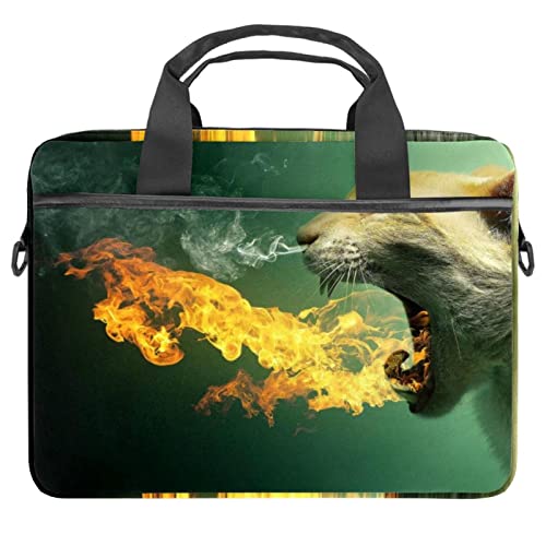 Sac à bandoulière pour ordinateur de 13 à 14,5 pouces avec motif paysage de ferme et chat