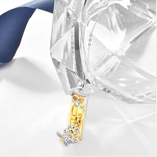 AENEAS Bee Necklace for Women Sterling Silver Honey Bee Pendant Necklace Crystal Necklace Cute Animal Jewelry Gifts for Her Wife Women2
