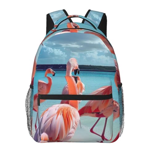 Mochila ligera de flamencos con compartimentos de gran capacidad