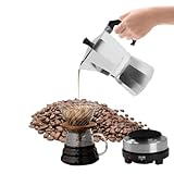 ALLIAGE D'ALUMINIUM DURABLE ANTI-CORROSION：Fabriquée en aluminium de haute qualité, cette cafetière italienne inox résiste à l'usure, à la corrosion et à la déformation. Conçue pour durer, elle peut être utilisée quotidiennement au bureau comme en camping car, économique et écologique à long terme.