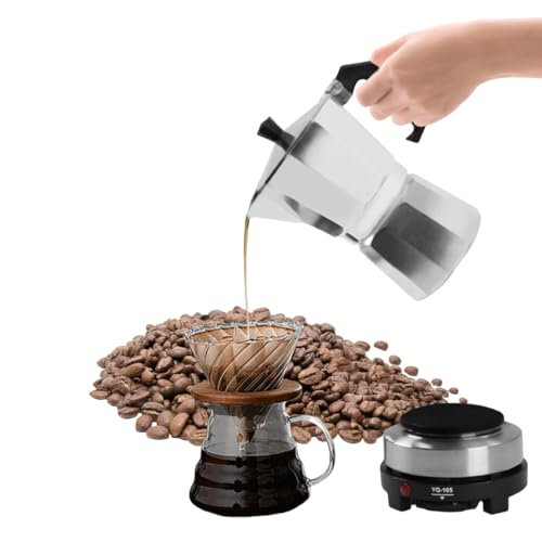 Imagen de QUIOTUIR Cafetera Italiana con 5 Placa Calefactora Eléctrica Temperatura aus Aluminio 3