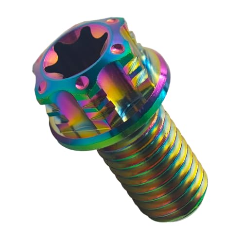 YOALANES M8 Titanium Flange Torx Bolts 15-55mm GR5 Bike Motorcycle Car Mods Multi-Color Lightweight Screws (Colorful, M8*15mm)