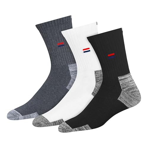 NAVYSPORT Mens Crew Length Cushion Cotton Socks (Pack of 3) (SF-SLM_Multicolour) Free Size (B09WRSSSB5) Amazon Price History, Amazon Price Tracker