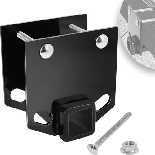 Camper RV Bumper Hitch Receiver Adapter 2 Inch Bolt-On Hitch Receiver Fits 4 x 4 Square RV Rear Bumpers 3500 LBS Capacity for Cargo Carrier Bike Rack Accessories
