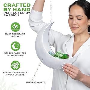 Hanging Moon Planter -14Pcs Artificial Succulents - Great for Air Plant, Mini Cactus, Faux, Artificial Plants-Boho Hanging Planters for Indoor Plants, Witchy Gifts for Women, Birthdays,Plant Lovers Hanging Moon Planter 14Pcs Artificial Succulents Great for Air Plant Mini Cactus Faux Artificial Plants Boho Hanging Planters for Indoor Plants Witchy Gifts for Women BirthdaysPlant Lovers