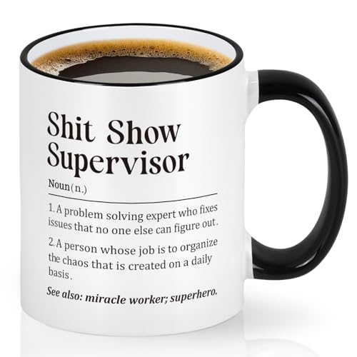 YHRJWN Boss Day Gift for Men, Supervisor Mug, Christmas Birthday Thank You Gift, Shit Show Supervisor Mug, 11 Oz