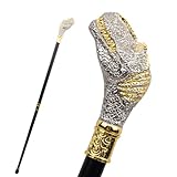 Golden White Dinosaur Gentleman Walking Cane Fashion Walking Stick Gentleman Crosier Knob Walking Stick 95cm