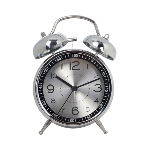 Reloj despertador de hierro de moda con esfera de cuarzo de plata 2