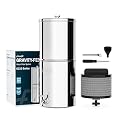 Frizzlife G210 Gravity-Fed Water Filter System, NSF Certified Element Reduces 99% Chlorine, Bad Taste & Odor, 10+ Impurities, 304 Stainless Steel Countertop System for Home, Emergency, 2.25G