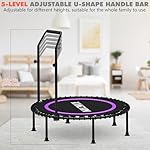 Kanchimi 450/550LBS Mini Rebounder Trampoline for Adults with Bar, 40" /48" Fitness Trampoline Adjustable Foam Handle, Stable&Quiet Exercise Rebounder for Adults Indoor/Outdoor Workout(Purple, 550LBS) - Image 5