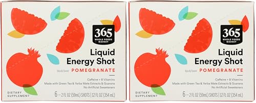 Image of 365 by Whole Foods Market Pomegranate Energy Shot, 2 Fl Oz, 6 Count (Pack of 2)