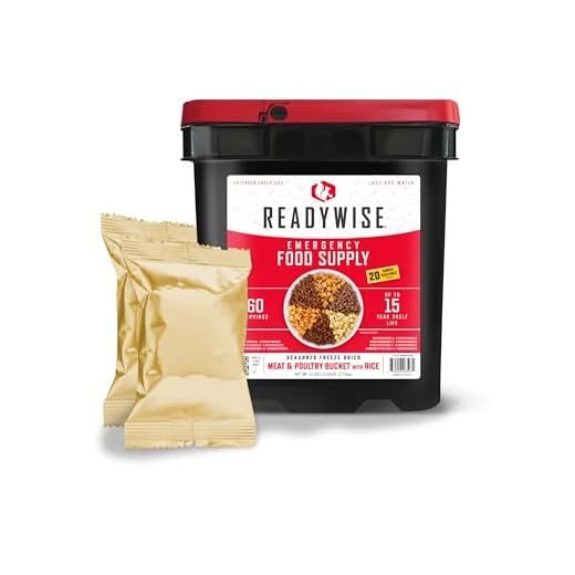 ReadyWise Emergency Food Supply, Freeze-Dried Meat, Survival-Food Disaster Kit for Hurricane Preparedness, Camping Food, Prepper Supplies, Emergency Supplies, Entrée Variety-Pack Bucket, 60 Servings