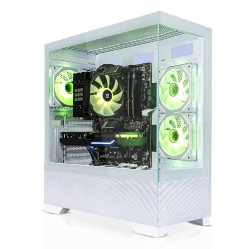 SYSTEMTREFF PC Gamer Blanc AMD Ryzen 7 7700 8x5.3GHz | Nvidia RTX 5060 Ti 8Go DX12 | 1To M.2 NVMe | 32Go DDR5 RAM | Windows 11 | Ordinateur de Bureau pour Les...