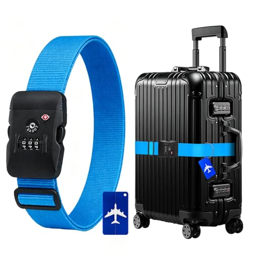 Blue Adjustable Luggage Strap Lock