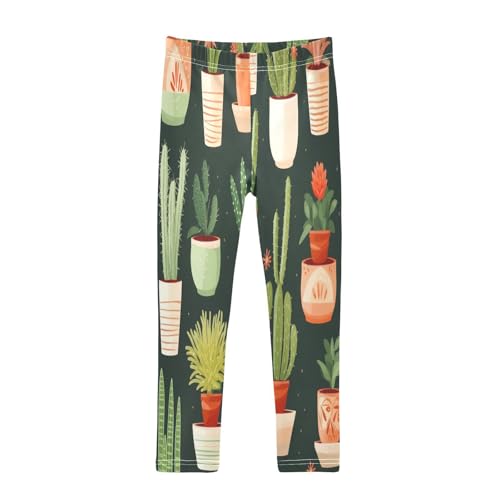 Toddler Girls Leggings Printed Yoga Pants Leggings Green Cactus One for Kids