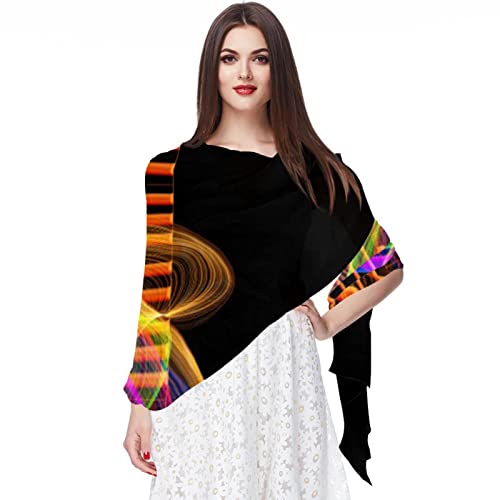 Foulard mousseline de soie femme multicolore écharpe légère à motif notes de musique