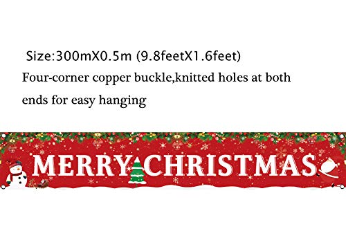 feiwo Large Merry Christmas Banner,Xmas Outdoor & Indoor Hanging Decor,Xmas Sign Huge Xmas Home Party Decoration (Christmas Tree) - Thumbnail 3