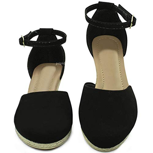 Sandália Anabela Infantil Salto Menina 30 (35, Preto)