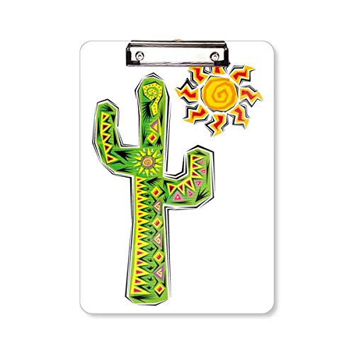 Porte-bloc A4 cactus du Mexique peint à la main pour écriture portable