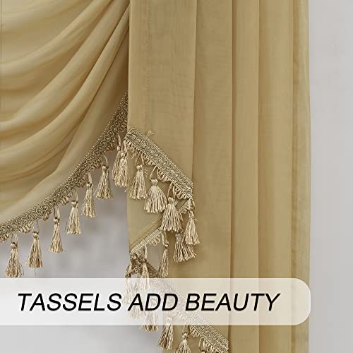 Cenefa de cortina transparente para salones elegantes con diseño cascada de 110 pulgadas 8