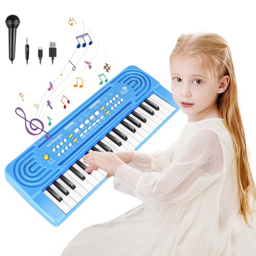 m zimoon Teclado Piano para Niños, 37 Teclas Piano Electrico Infantil con Micrófono, Piano Musical...