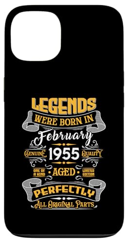 Legend February 1955 Vintage 71st Birthday Tees Made in 1955 �X�}�z�P�[�X iPhone 13 �p