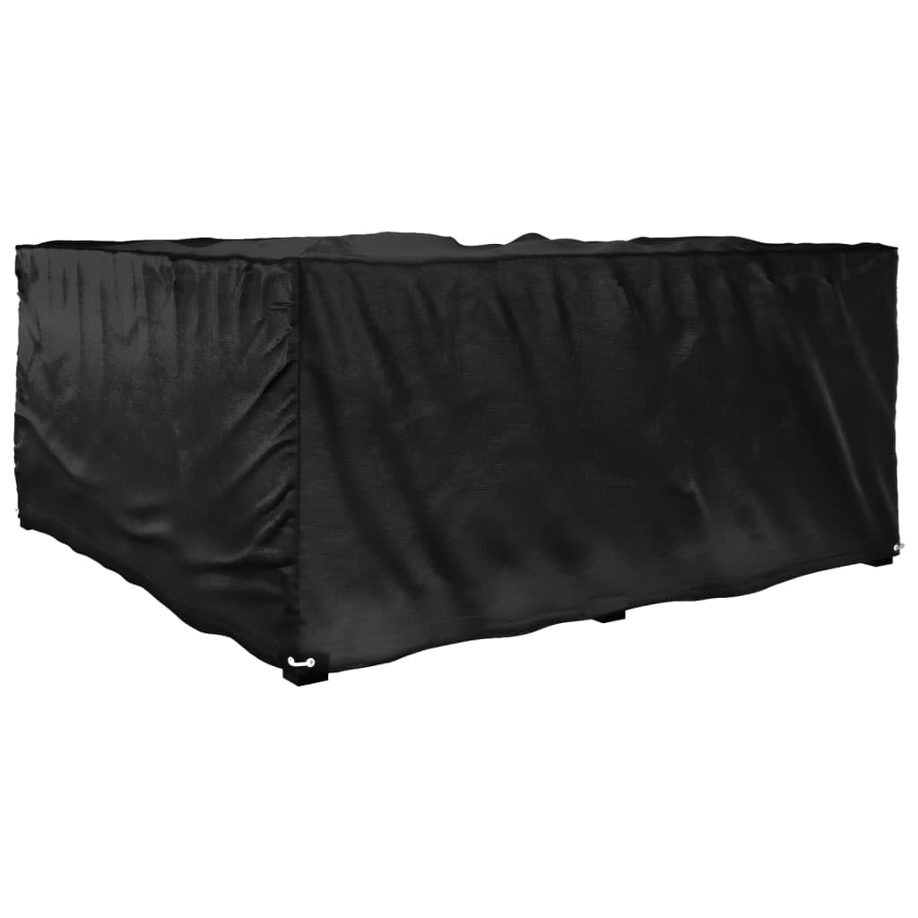 Pokrowiec na meble ogrodowe w kształcie litery L, 185 x 185 x 90 cm, wodoszczelna plandeka z polietylenu z 12 oczkami aluminiowymi i linką do ciągnięcia, odporna na działanie promieni UV i łatwa w