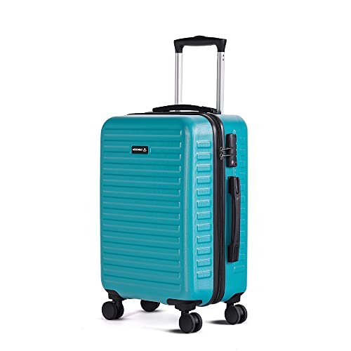 Image of THE ASSEMBLY Hard-Sided Cabin Luggage 55 cms - Premium Polycarbonate Trolley Bag 20 Inches Teal