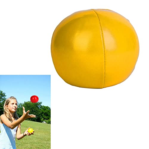 OVAQUIXI Kit de Pelotas de Malabarismo de PU, Accesorios Ligeros y Suaves para Aprender, 3 Piezas para Niños y Principiantes, Rojo/Amarillo//Blanco (Yellow)