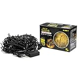 GOODGOODS イルミネーションライト 500球 30m 黄色 LED電飾 屋外 防水 イルミネーション クリスマス ツリーライト tree ホテル ベランダ フェンス 綺麗 屋内 装飾 雰囲気 ハロウィン 複数連結 看板 複数連結 部屋 庭 看板 フェンス 結婚式 ストリングライト 誕生日 パーティー フェアリーライト ストリングライト イェロー N-LD55